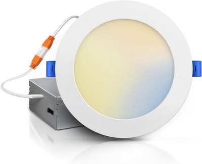 ECOELER 6'' 5CCT LED Recessed Ceiling Light Dimmable 12W 1100Lm