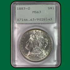 1883-O Morgan Dollar PCGS Rattler Holder Mint State MS63 Coin #40702