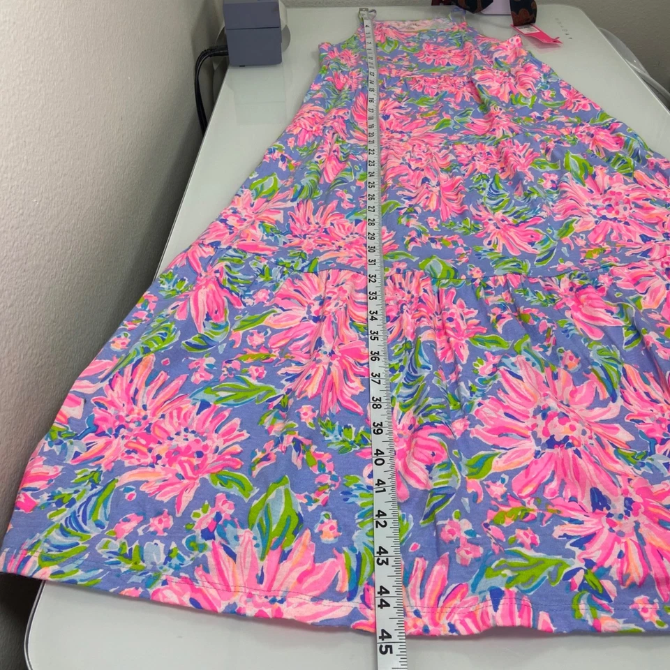 Maxi Vestido Lilly Pulitzer Niñas L (8-10) Harleigh Floral Azul Peri Sunrise Bay Foto 3 de 4