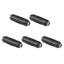 5pack DC Female to Female Connector 5.5mm x 2.1mm Power Cable Jack Adapter Black