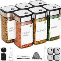 Miorkly GewüRzgläSer Eckig Mit Drehdeckel - 6 X 120Ml - Luftdicht | Drehdeckel -