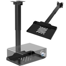 Projector Ceiling Mount with Tray, Adjustable Universal Bracket, Black