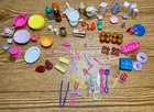 Lot of Barbie Or Other Fashion Doll Kitchen and Food Accessories. Some Vintage