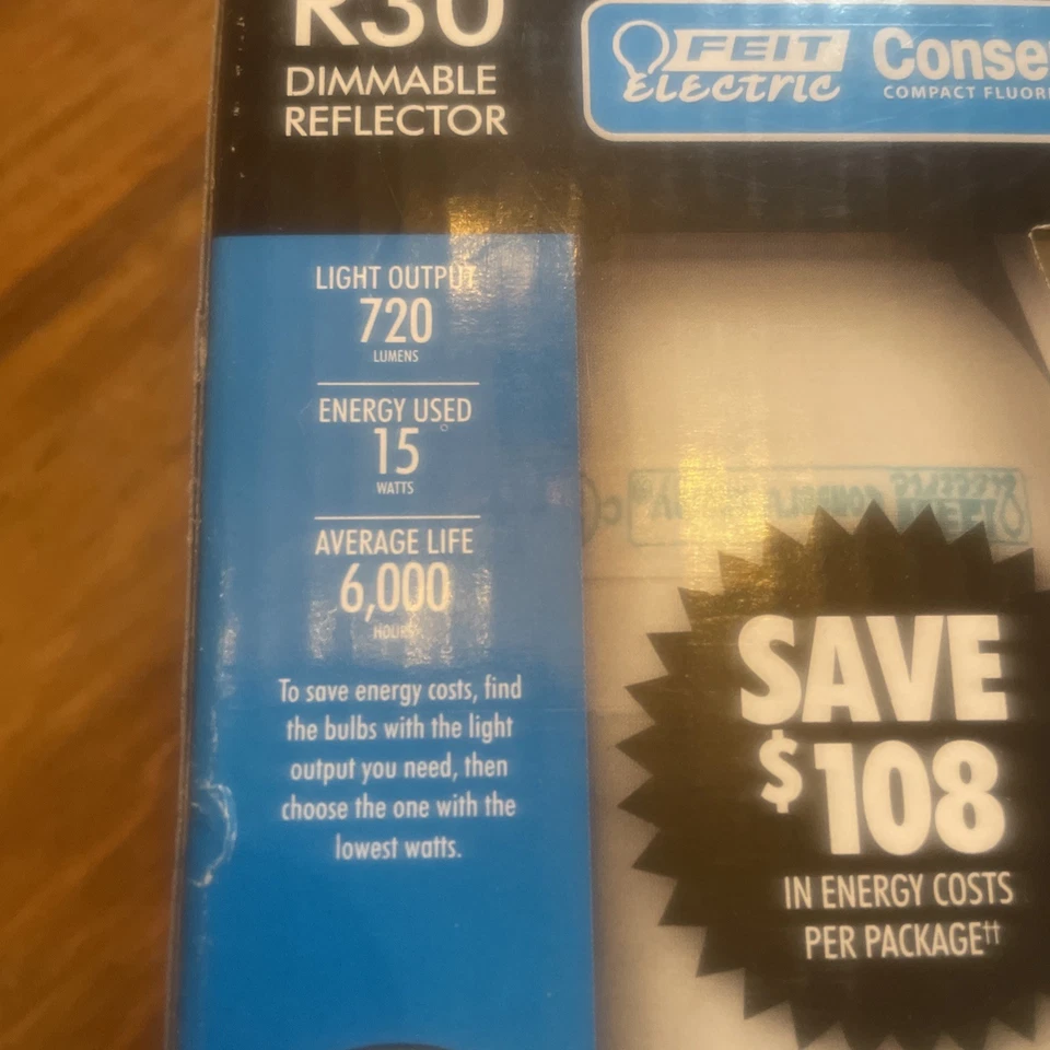 3-pk FEIT R30 Light Bulbs - Dimmable Frost Reflector Recessed Flood R30 65W - Image 4 of 4