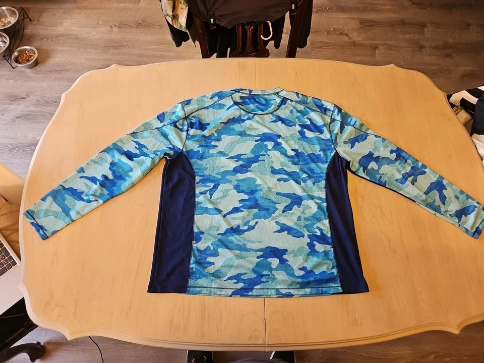 Camisa de pesca Reels Legend Perfomance ropa camuflaje azul 2xl Foto 2 de 3