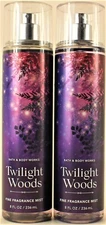 QTY 2 - Bath & Body Works TWILIGHT WOODS Fine Fragrance Body Mist Spray 8 Oz