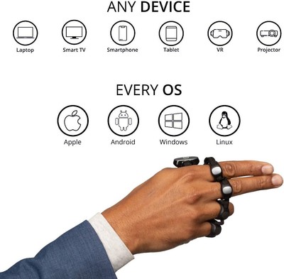 Tap Strap 2 - Wearable Keyboard, Mouse & Air Gesture Controller 