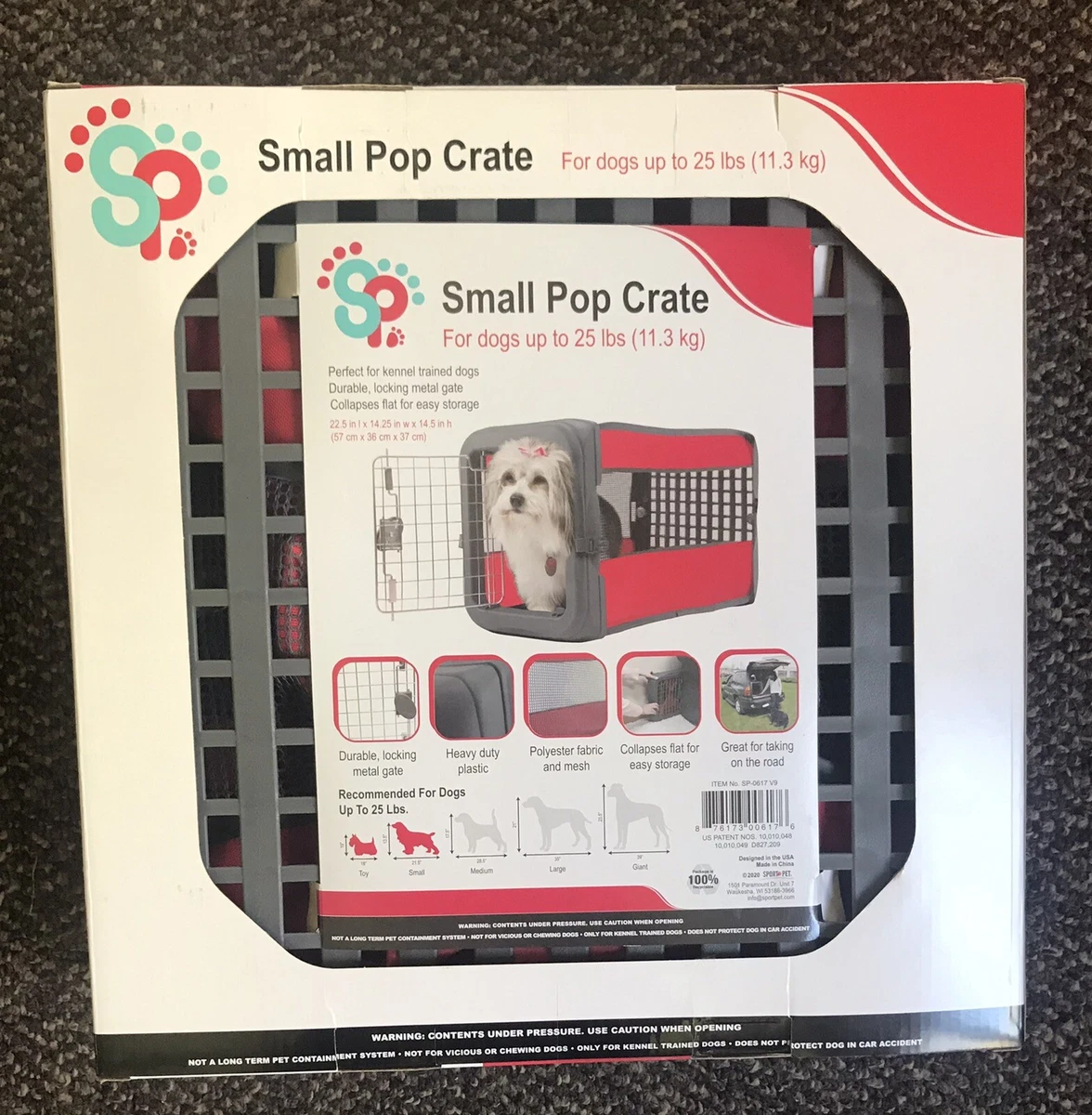 SMALL KENNEL Dog Crate up to 25 Lb Sport Pet Designs Pop Crate eBay