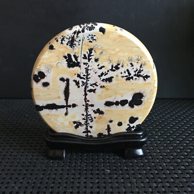 141g Natural chinese Painting Stone Quartz Crystal slice disc specimen  md2054