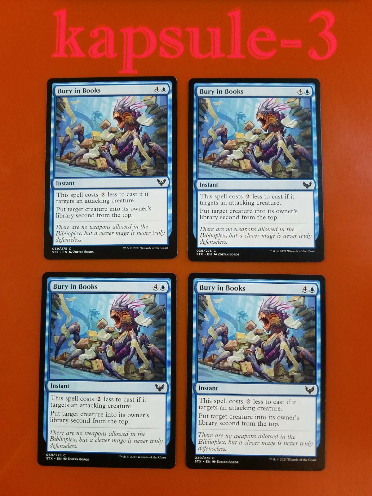 4x Bury in Books | Strixhaven School of Mages | MTG Magic Cards | eBay
