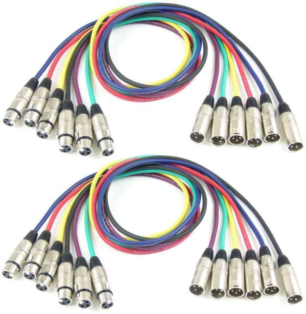 2 Sets 1 m Adam Hall 3-Star Mikrofonkabel XLR XLR in 6 Farben DMX-Kabel 3 polig VR10557 2 Sets 1 m Adam Hall 3-Star Mikrofonkabel XLR XLR in 6 Farben DMX-Kabel 3 polig VR10557
