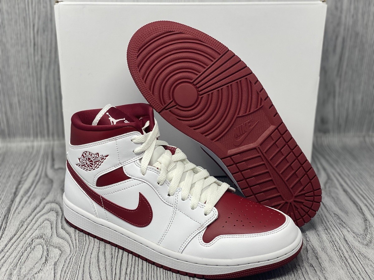 Nike Air Jordan 1 Mid Reverse Chicago Red White Women's