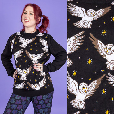 RUN AND FLY What A Hoot Owl Jumper XS-4XL Unisex Quirky Magic Retro Wizard Cute