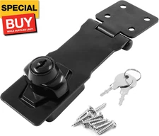 1 Pc 4 Inch Keyed Hasp Locks, Twist Knob Keyed Locking Hasp with Screws, Safety 
