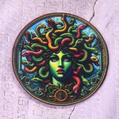 ATHENA BRANDS Medusa Patch Iron-on Applique Greek Mythology Badge, Legend, Snake Hair, Serpent