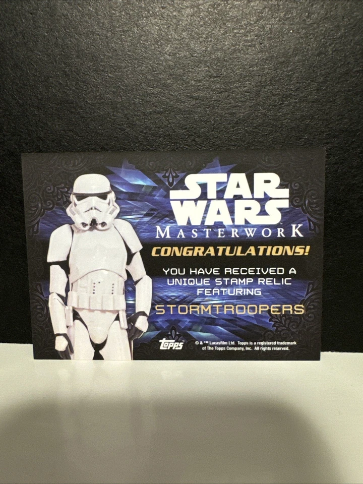Stormtroopers 2015 Topps Star Wars Masterwork STAMP Relic 30/99 Card RARE - Image 2 of 2