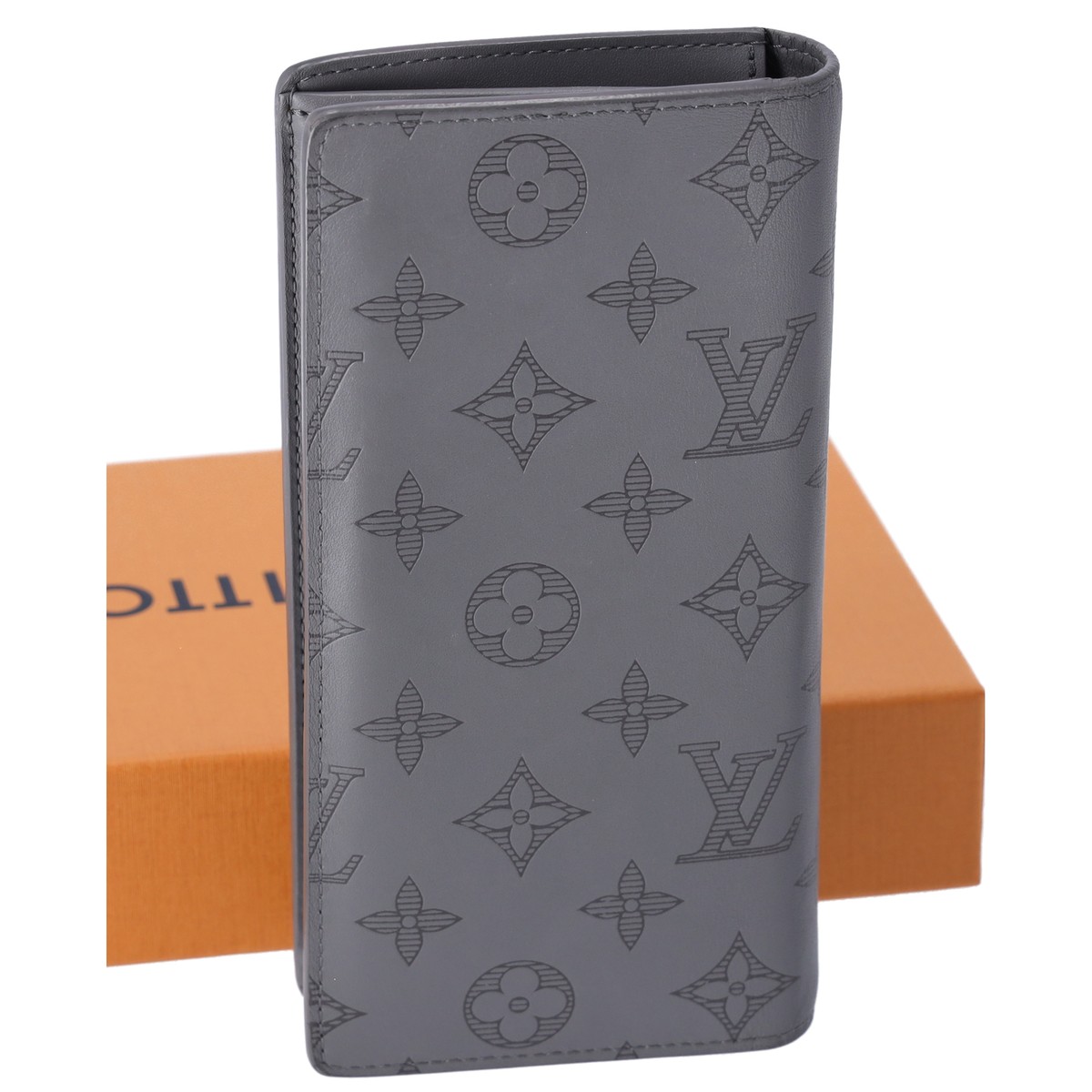 Louis Vuitton Gray Monogram Shadow Portefeuille Brazza Louis Vuitton Gray Monogram Shadow Portefeuille Brazza