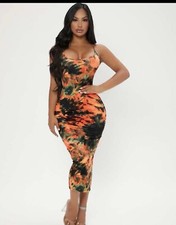 dress size medium women Long Tie Dye Bodycon