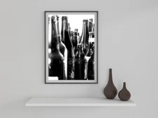 Beer Bottles Bar Cart Wall Art poster Choose your Size