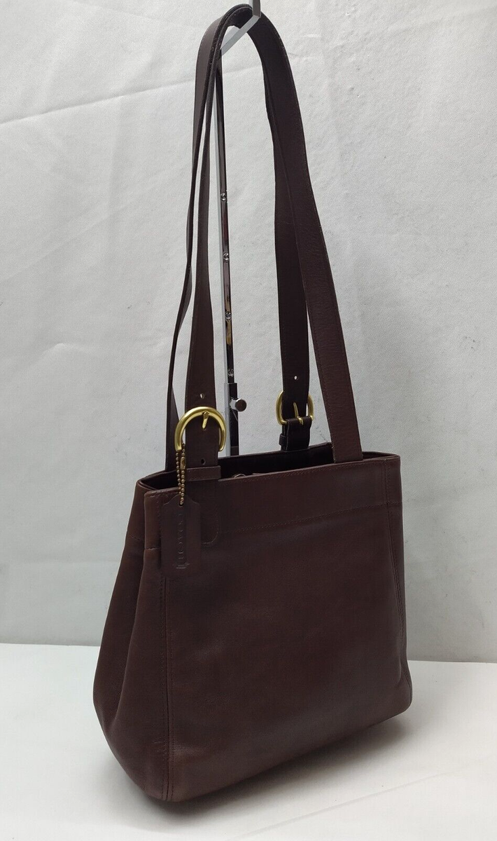 Coach Brown Leather Double Handles Tote Shoulder Bag - Vintage