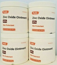 Rugby Zinc Oxide Ointment for Diaper Rash 1lb Jar -4 Pack -Exp 04-2026