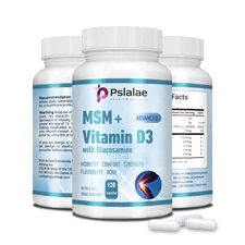 MSM + Vitamin D3 - Chondroitin Sulfate, Hyaluronic Acid, Bone Joint Pain Relief