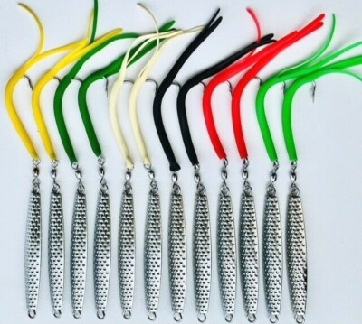 12 New- A-47 Ava Chrome Hammered Diamond Jigs 4 oz. - Bluefish-Stripers |  eBay