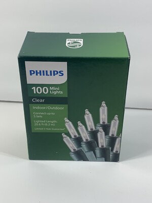 PHILIPS Indoor/Outdoor 100 Count Clear Mini Lights 20.6 Ft