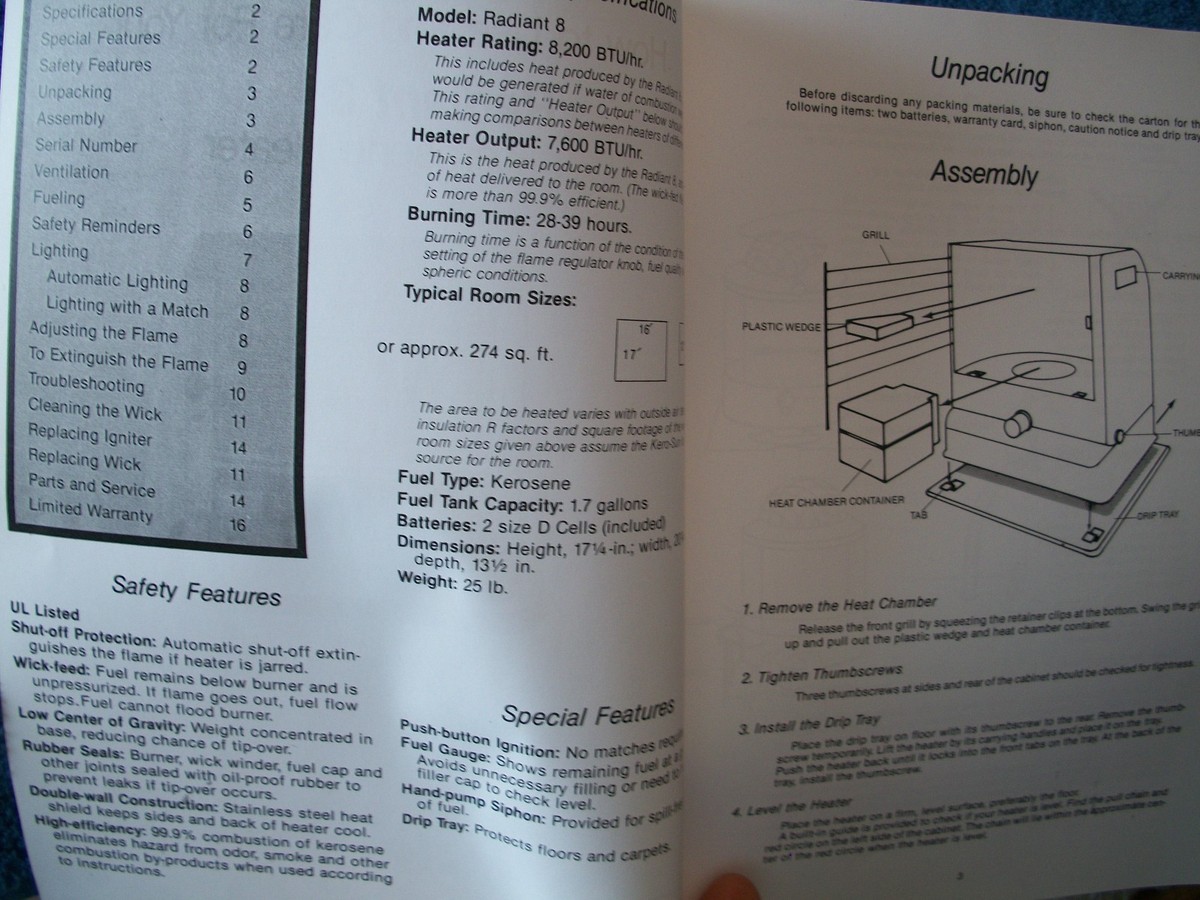 KERO-SUN Radiant 8 Owners/Parts Manual | eBay