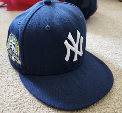 New Era NY Yankees Cap SnapBack Blue With White Logo Size 7 1/8