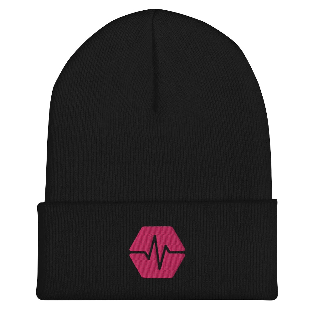 Hex Pulsechain Beanie (Black/Flamingo Pink)