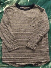 Cat  Jack Boy  s Long Sleeve Stripe T Shirt Navy Blue Sz XS 4/5