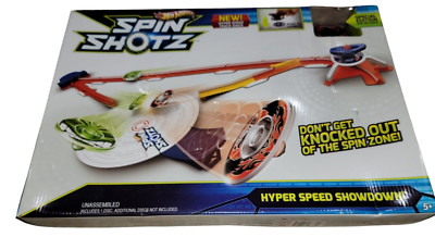 Hot Wheels Spin Shotz Hyper Speed Showdown Track Discs Box Damage Sealed