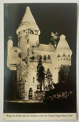 1931 NJ RPPC Postcard Hamburg National Biscuit Co Ginger Bread Castle Uneeda