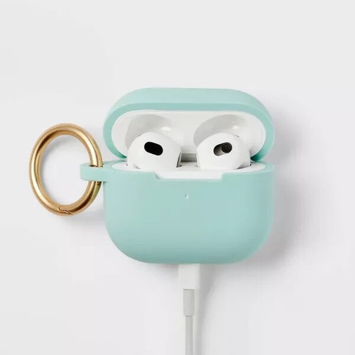 Apple AirPods (3rd Generation) Silicone Case with Clip heyday - SPRING TEAL NEW! - Picture 2 of 9