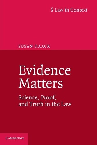 Thumbnail - Susan Haack Evidence Matters (taschenbuch) Law In Context