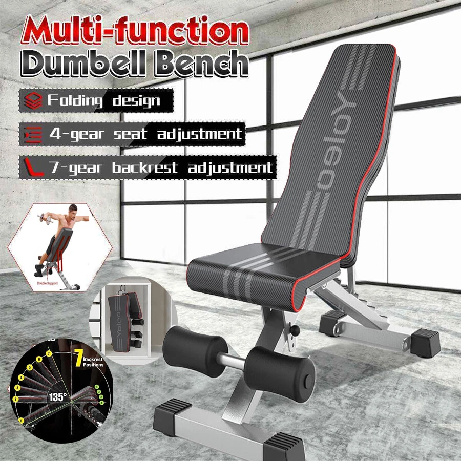 Adjustable Foldable Weight Bench Press Barbell Dumbbell Lifting