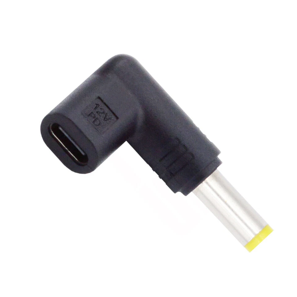 USB 3.1 Type C USB-C Female to DC 12V 5.5x2.5mm Plug Adapter PD 90 Degree Angled - Image 3 of 4