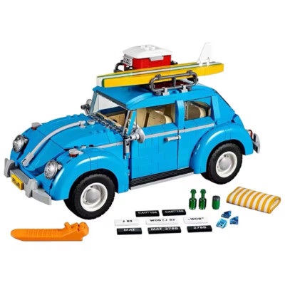 1167PCS Technical Blue Beetle Camper Car Building Blocks Model Creative Vehicle 