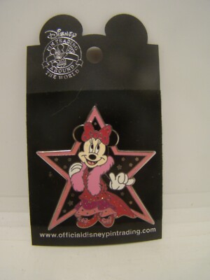 Disney PINTRADING ディズニーワールド 2003年 ミニー Disney Pin Trading Around the World Minnie Mouse in a Pink Star | eBay