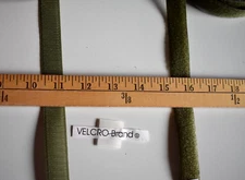 OLIVE  GREEN   HOOK & LOOP   SEW-ON  TAPES    1 "  WIDE     BY THE YARD