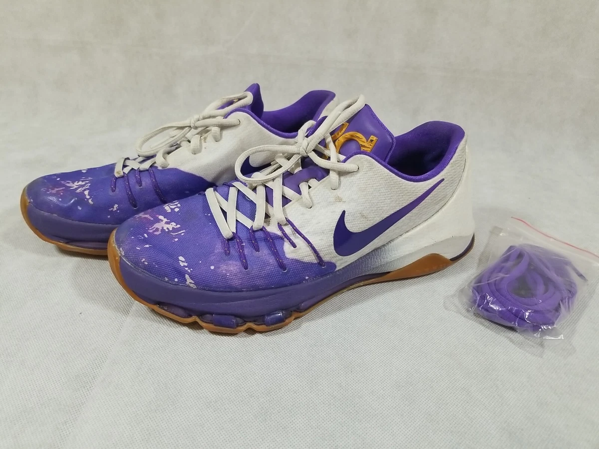 Nike KD VIII 8 Boys Size 7 Peanut Butter Jelly Basketball Shoes White Purple