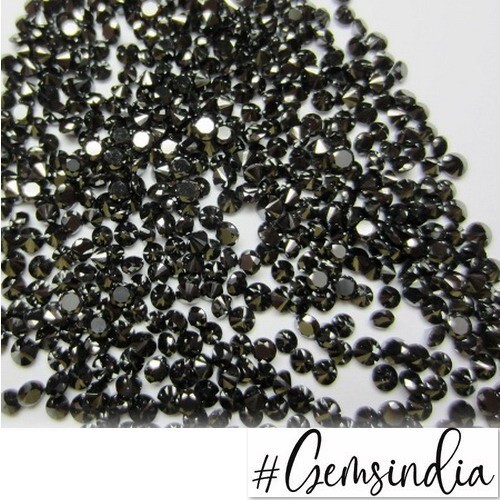 Natural Black Diamond Round 1.5mm EACH/ 2 carat / 90 pcs approx - Picture 1 of 3