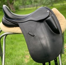 Black Country Carlow Dressage 17.5" WOOL flocked, upgraded leather