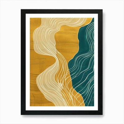 Wellenlinien 3 Kunstdruck gerahmt Wand gerahmt Wandbild Poster Leinwanddruck Bild