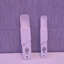 Vtg Pampered Chef Adjustable Measuring Spoon White teaspoon tablespoon Set GUC
