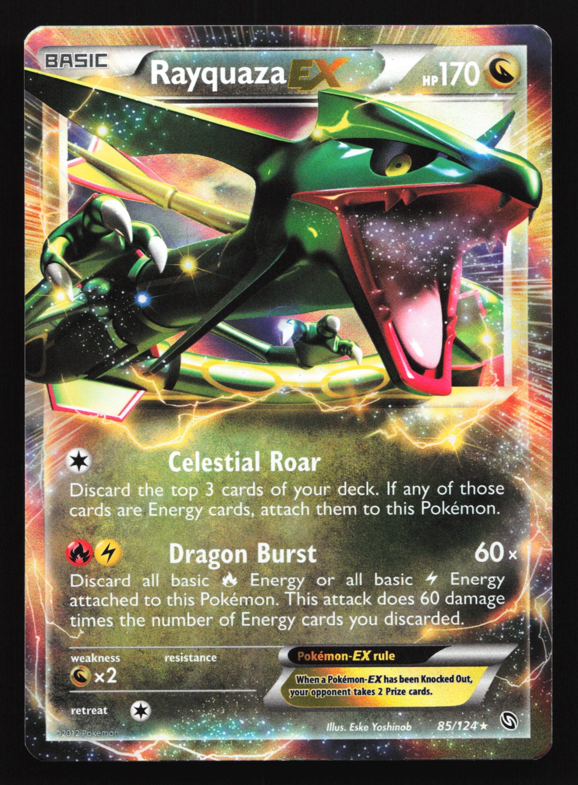 Rayquaza EX 85/124 Dragons Exalted Ultra Rare Pokemon Card