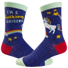 Women's I'm A  Unicorn Socks Hilarious Mythical Horse Fantasy Rainbow