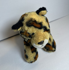 Aurora Leopard Plush Stuffed Animal, Small 6-14 in Tan Black Brown White