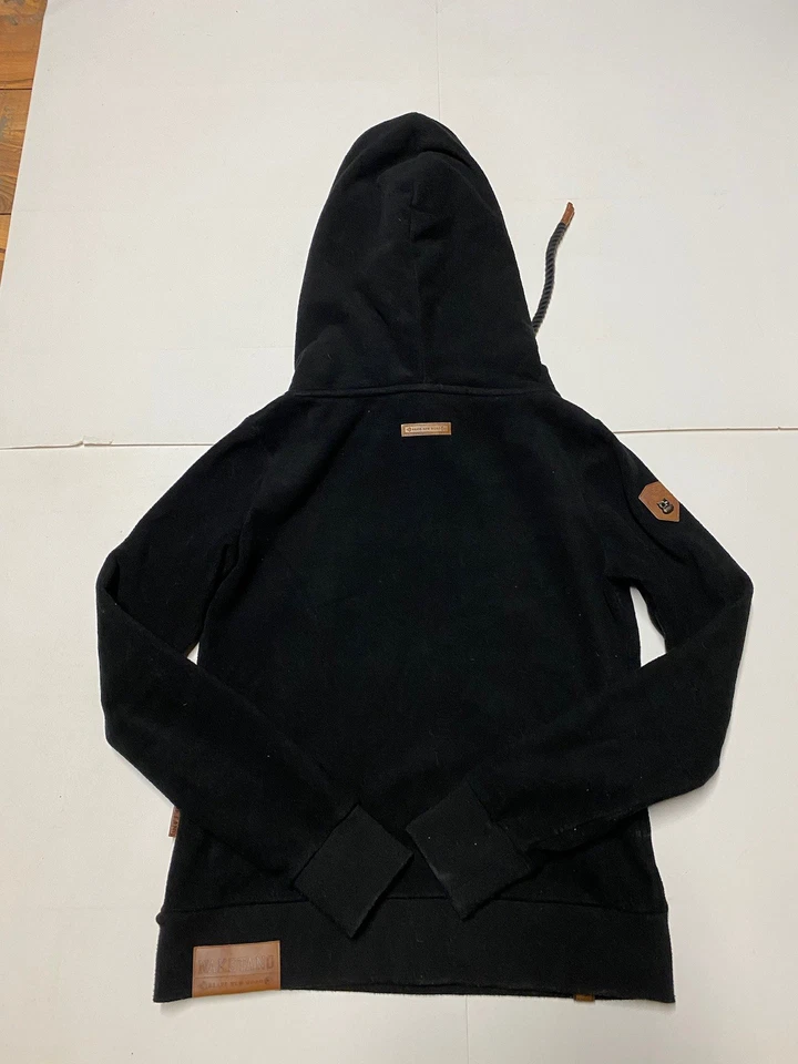 Naketano Brave New-World Hoodie Sweatshirt Womens Large Black Fleece Pullover - Image 2 of 4